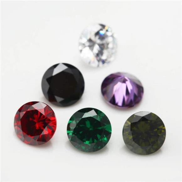 1PCS Per Colors Total 15pcs 6mm Round Mixed Colors Cubic Zirconia Stone Loose - Picture 7 of 7